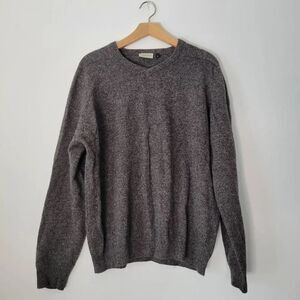 C&A Canda Woolmark 100% Lambswool Sweater — Men’s XL Gray/Brown Heather V-Neck